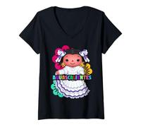 Womens Aguascalientes Muñeca The Mexican rag Doll María Mazahua V-Neck T-Shirt