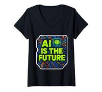 Womens AI is The Future Specialist Engineer Lover User Consultant V-Neck T-Shirt