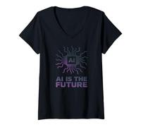 Women's AI is The Future Tech Atrificial Intelligence Innovation V-Neck T-Shirt