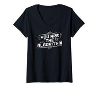 Womens AI Programmer Coding Engineer Computer You are The Algorithm V-Neck T-Shirt