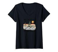Womens Ain't Going Down Till The Sun Comes UP Cactus Desert Sun MOU V-Neck T-Shirt