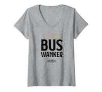 Women's Aircooled Bus Wanker - Classic Car Culture V-Neck T-Shirt