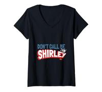 Womens Airplane! Leslie Nielsen Don't Call Me Shirley Quote V-Neck T-Shirt
