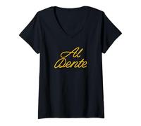Womens Al Dente Pasta Spaghetti Italian Foodie Gift Funny Pasta V-Neck T-Shirt