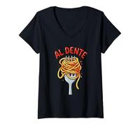 Women's Al Dente Spaghetti Pasta V-Neck T-Shirt