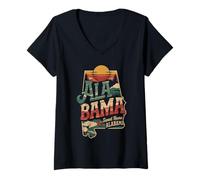 Womens Alabama Sweet Home State - Bama Pride Outdoor Graphic V-Neck T-Shirt