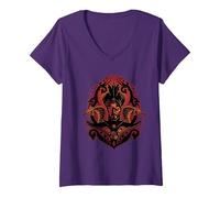 Women's Aladdin Movie Jafar Snakes V-Neck T-Shirt, Purple, Medium