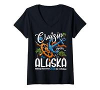Womens Alaska Cruise 2026 Family Vacation Trip V-Neck T-Shirt