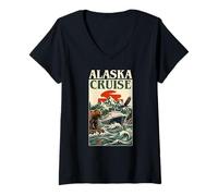 Women's Alaska Cruise Squad Family Cruise Alaskan Matching V-Neck T-Shirt