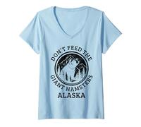 Womens Alaska Grizzly Bear Giant Hamster Funny Pride Souvenir V-Neck T-Shirt