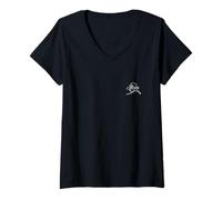 Women's Alaska Minimalist Badge Patch Line Art AK V-Neck T-Shirt