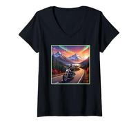 Women's Alaska Road Trip Biker V-Neck T-Shirt