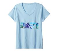 Women's Alaska The Last Frontier Nature Lover Bear Vintage Souvenir V-Neck T-Shirt