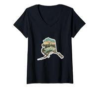 Womens Alaska Tundra North Untamed Lands Wild Travel Mountains V-Neck T-Shirt