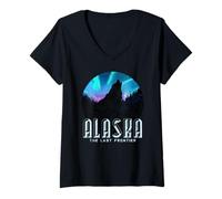 Womens Alaska - Wolf The Last Frontier Nature Souvenir Gift V-Neck T-Shirt