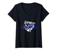Womens Alaskan Bear Alaska The Last Frontier Vintage Retro V-Neck T-Shirt