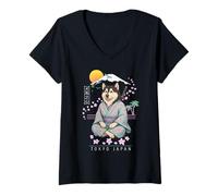 Womens Alaskan Malamute V-Neck T-Shirt