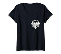 Womens Albanian Eagle - Epic Albanian Flag Coat of Arms V-Neck T-Shirt