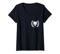 Womens Albanian Flag - Albania Coat of arms - Shqiperia V-Neck T-Shirt