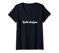 Women's Albanian Word. Funny Albanian Language V-Neck T-Shirt