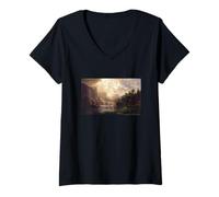 Women's Albert Bierstadt Among The Sierra Nevada, California V-Neck T-Shirt