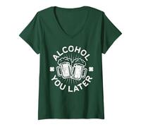 Womens Alcohol You Later Shirt Funny Men Women Drinking V-Neck T-Shirt