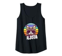 Womens ALESSIA - Beautiful girl name with a cool funny Cat Tank Top