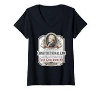 Women's Alexander Hamilton U.S. Constitution Free Government Quote V-Neck T-Shirt