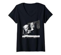Womens Alfred Hitchcock Psycho Film Master of Suspense Director V-Neck T-Shirt