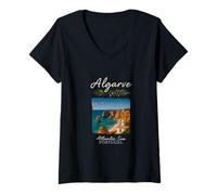 Womens Algarve Portugal Travel Coastal Towns Summer Trip V-Neck T-Shirt