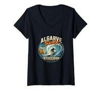 Women's Algarve Surf Advanced Ride The Swell Wave Rider V-Neck T-Shirt