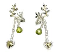 Women's Algerian Love Knot Earrings Casino Royale Bond Girl 007 Style Silver Tone Leaf And Heart Dangle Earrings 45mm Long Stainless Steel Jewelry