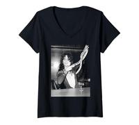 Womens Alice Cooper In London With Snake Love It To Death Tour 1971 V-Neck T-Shirt