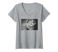 Womens Alice Cooper Live London Special Forces Tour 1982 V-Neck T-Shirt