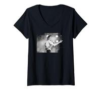 Womens Alice Cooper Live On Stage London Special Forces Tour 1982 V-Neck T-Shirt