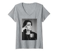 Womens Alice Cooper School's Out Singer Photo 1978 V-Neck T-Shirt