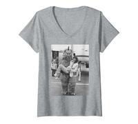 Womens Alice Cooper School's Out Singer With Monster 1975 V-Neck T-Shirt