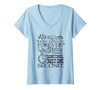 Womens Alice in Wonderland Quote V-Neck T-Shirt