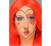 Alice in Wonderland Make-Up Leg Avenue Red Queen of Hearts Face Jewels Sticker