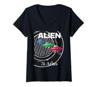 Womens Alien 3i Atlas Galactic Intelligence Series V-Neck T-Shirt