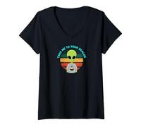 Women's Alien Area 51 Extraterrestrial Event UFO Party V-Neck T-Shirt