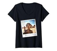 Womens Alien Building Pyramids UFO Conspiracy Theory Sarcasm V-Neck T-Shirt