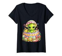 Women's Alien Easter Egg Hatched | Cute Surprise from Outer Space V-Neck T-Shirt