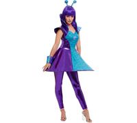 Womens Alien Lady Fancy Dress Costume Size 4-6