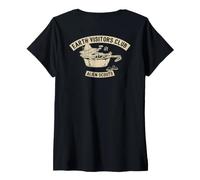 Women's Alien Scouts Retro Cosmic Camp Sierra Cup on the Back V-Neck T-Shirt