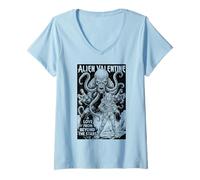 Women's Alien Valentine Funny Science Fiction Vintage Comic Book V-Neck T-Shirt
