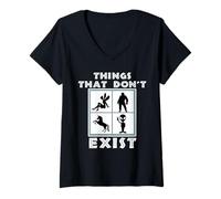Womens Aliens Bigfoot Fairies Unicorn Things That Don't Exist Humor V-Neck T-Shirt