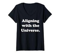 Womens Aligning With The Universe Connection V-Neck T-Shirt