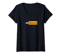 Womens All Aboard Cruise Gift - Sexy Gifts for Men and Women V-Neck T-Shirt