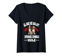 Womens All Dogs Are Cool But Springer Spaniels Rule V-Neck T-Shirt